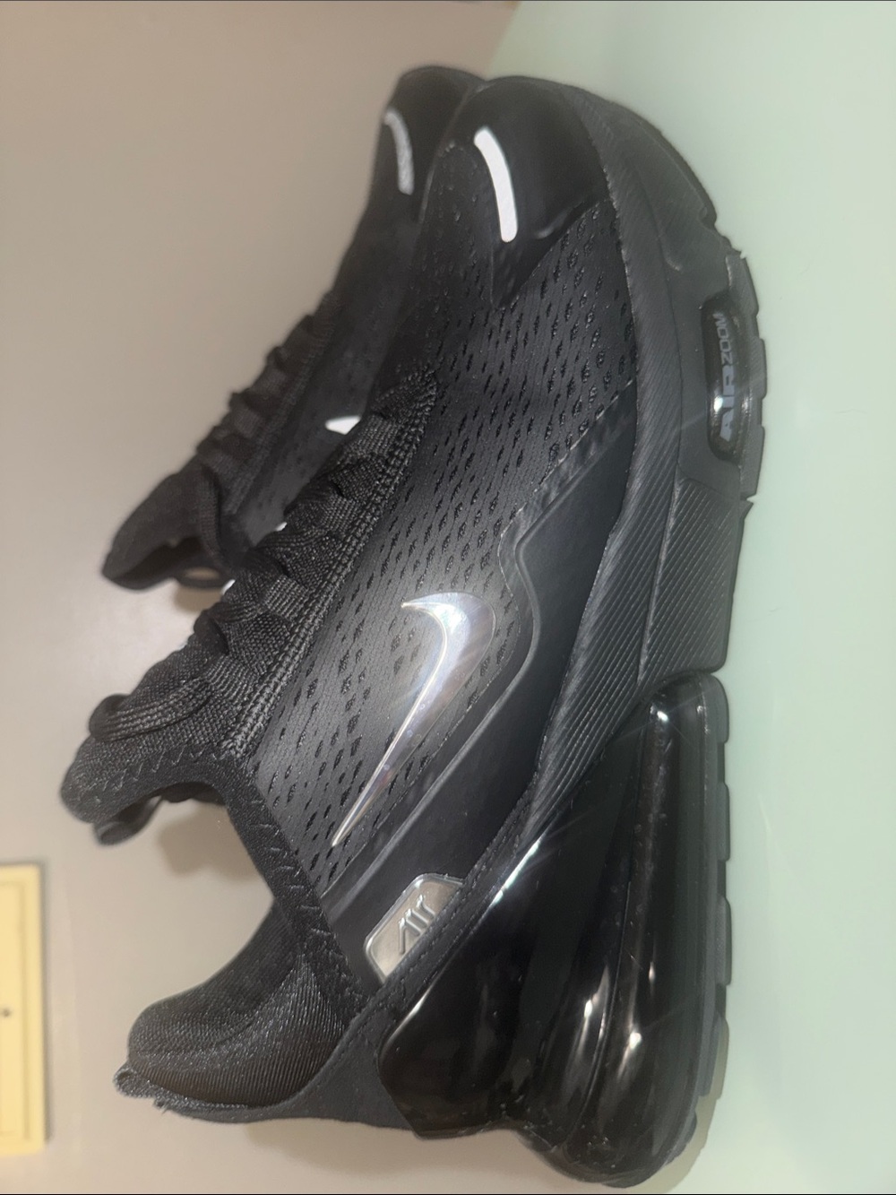 Nike Black Men's Air Max 270 Sneakers with Silver Swoosh
